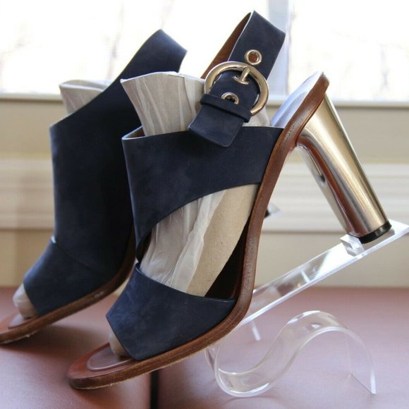 ❤️ $890 CELINE Blue Suede Strappy BAM BAM Sandal - Picture 5 of 8